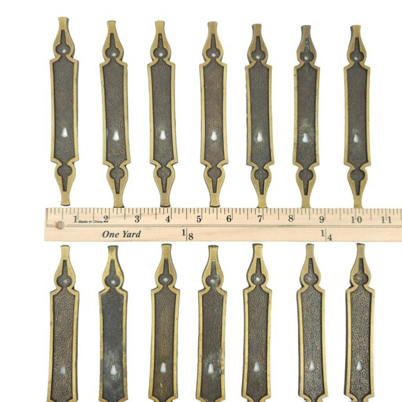 Vintage Metal Backplates Cabinet Drawer Funiture Hardware Medieval Gothic 1971 - Picture 4 of 11